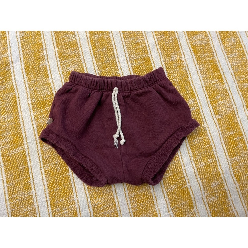 Childhoods Clothing Plum French Terry Shorts Kids Size 6/7 Burgundy Drawstring
